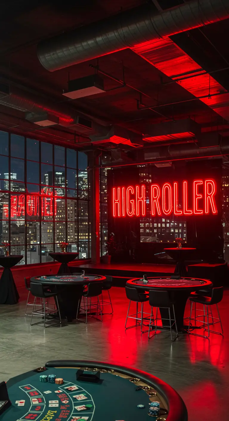Loft moderne avec un néon rouge