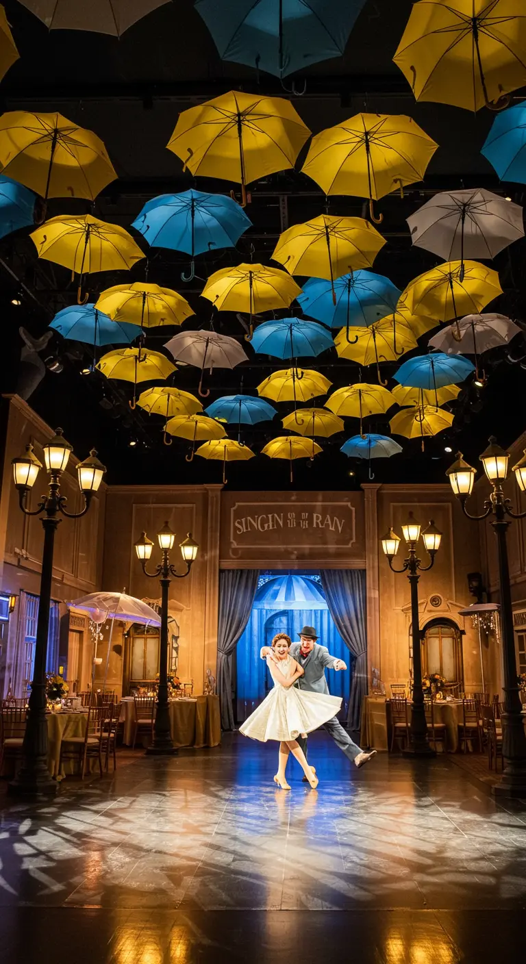 Plafond décoré de parapluies ouverts, thème 